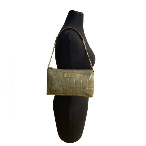 Kate Spade Wellesley Byrd Shoulder Bag – Green Croc Embossed, Gold Hardware, EUC - Picture 6 of 9